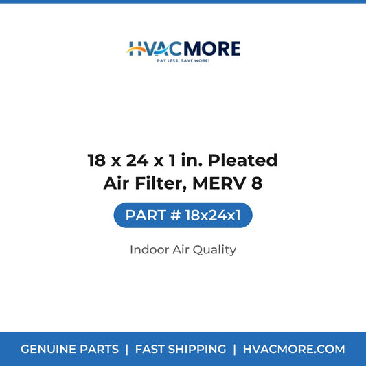 18 x 24 x 1 in. Pleated Air Filter, MERV 8 - 18x24x1