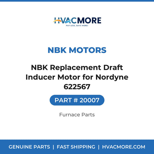 NBK Replacement Draft Inducer Motor for Nordyne 622567 - 20007