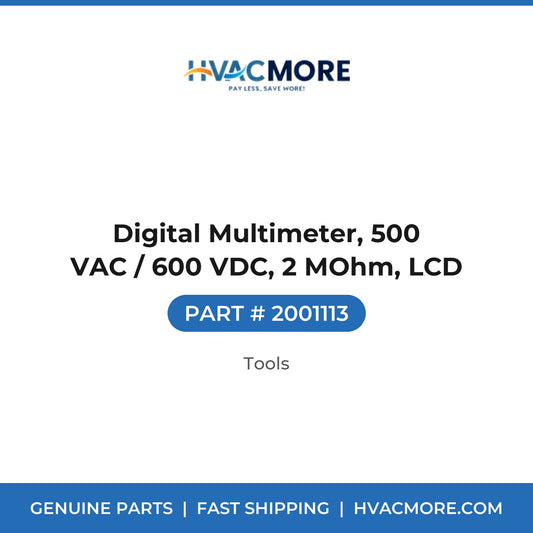 Digital Multimeter, 500 VAC / 600 VDC, 2 MOhm, LCD - 2001113