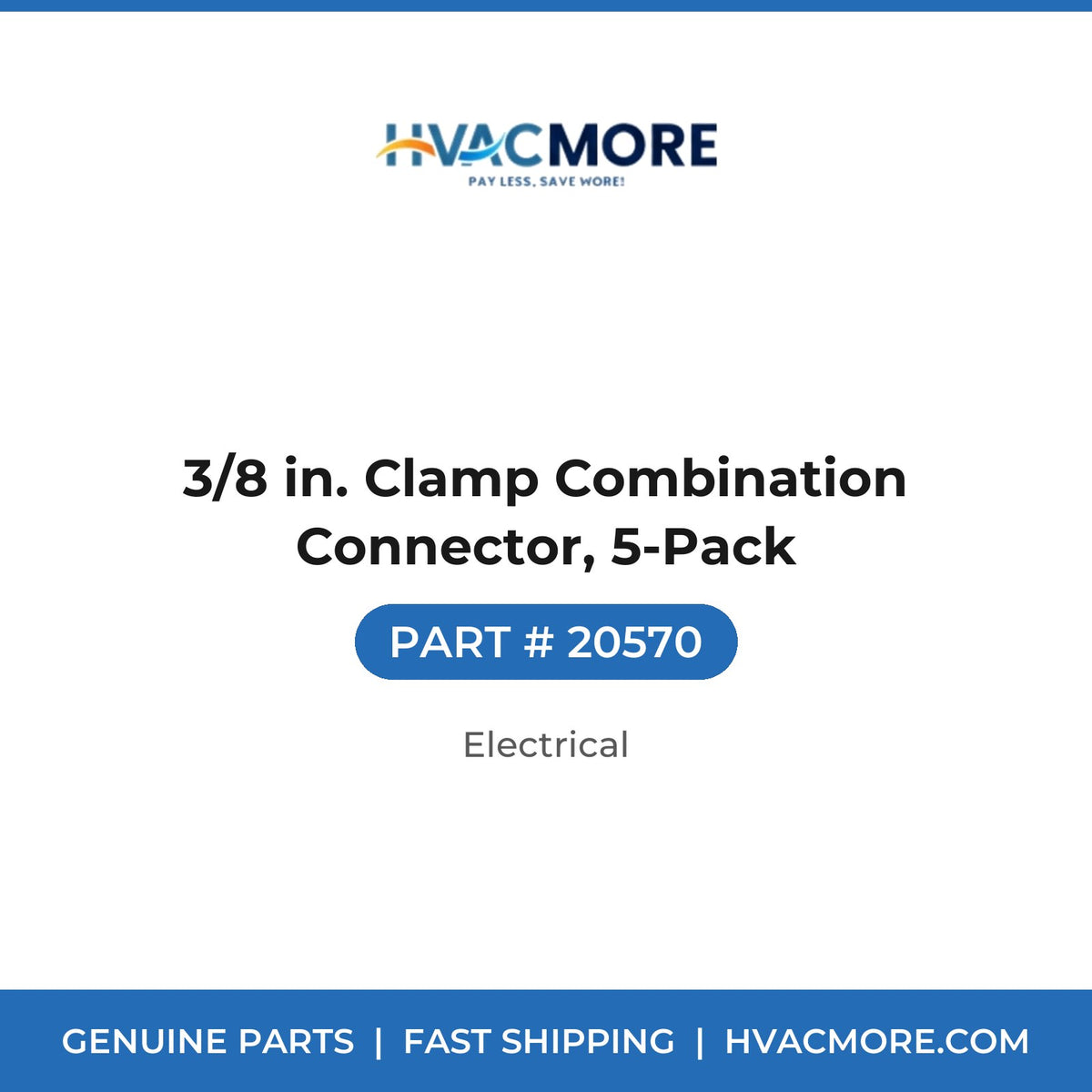3/8 in. Clamp Combination Connector, 5-Pack - 20570