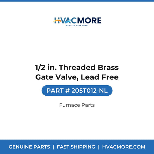 1/2 in. Threaded Brass Gate Valve, Lead Free - 205T012-NL