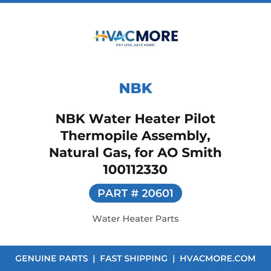 NBK Water Heater Pilot Thermopile Assembly, Natural Gas, for AO Smith 100112330 - 20601