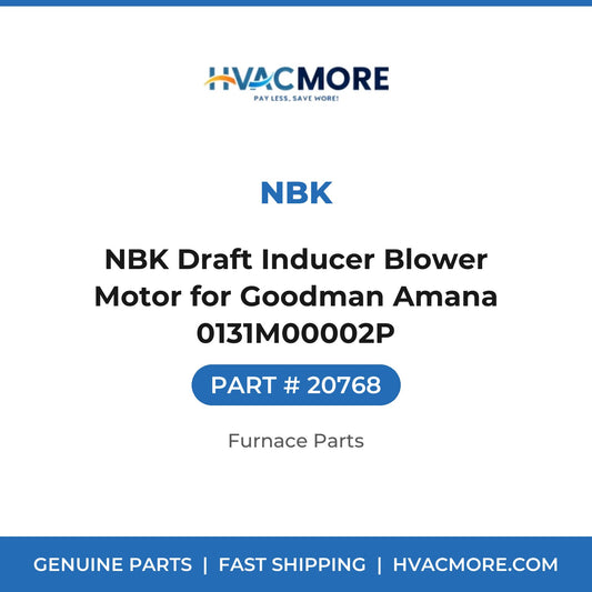 NBK Draft Inducer Blower Motor for Goodman Amana 0131M00002P - 20768