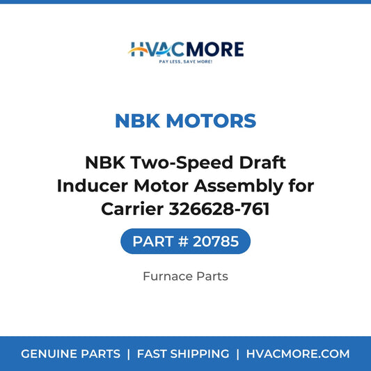NBK Two-Speed Draft Inducer Motor Assembly for Carrier 326628-761 - 20785