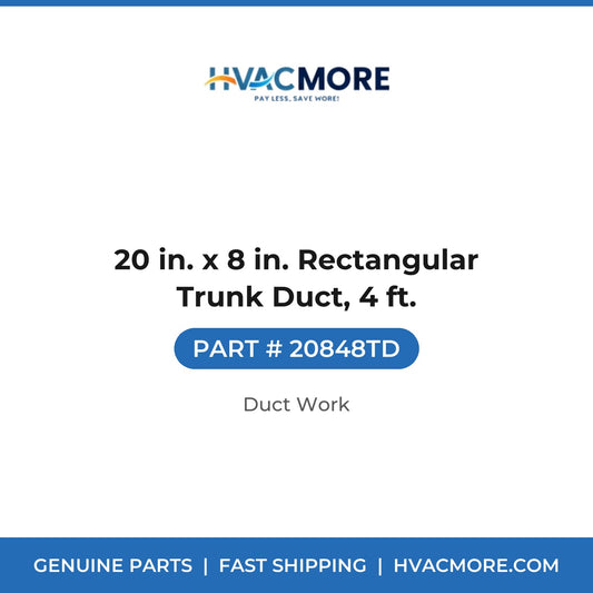 20 in. x 8 in. Rectangular Trunk Duct, 4 ft. - 20848TD
