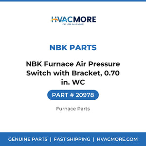 NBK Furnace Air Pressure Switch with Bracket, 0.70 in. WC - 20978
