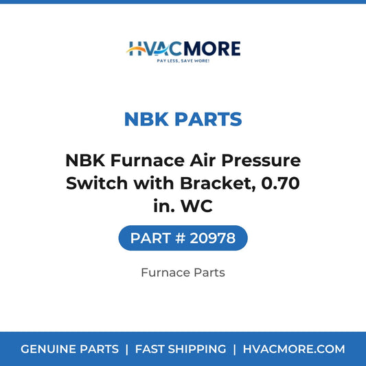 NBK Furnace Air Pressure Switch with Bracket, 0.70 in. WC - 20978