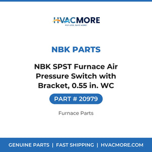 NBK SPST Furnace Air Pressure Switch with Bracket, 0.55 in. WC - 20979