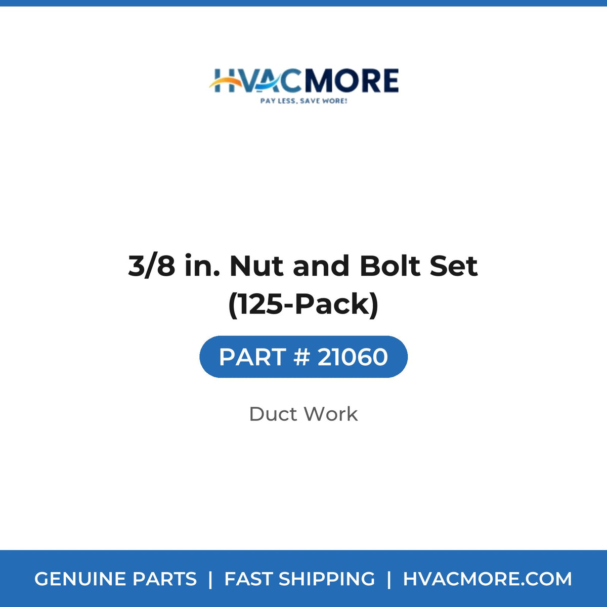 3/8 in. Nut and Bolt Set (125-Pack) - 21060