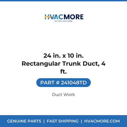 24 in. x 10 in. Rectangular Trunk Duct, 4 ft. - 241048TD