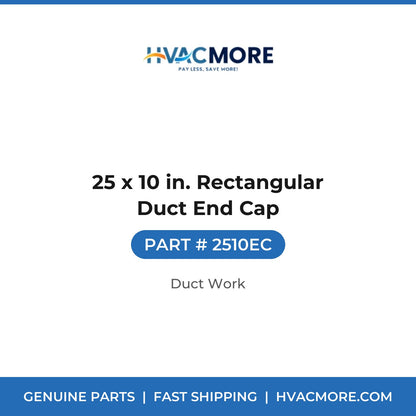 25 x 10 in. Rectangular Duct End Cap - 2510EC