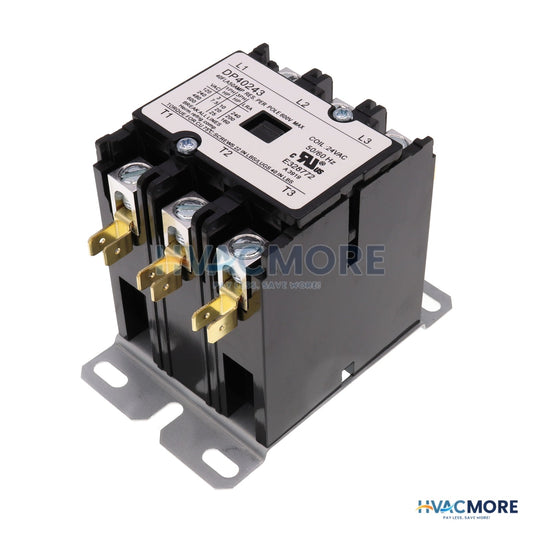3-Pole Definite Purpose Contactor, 40A 24V Coil - 3-24-40