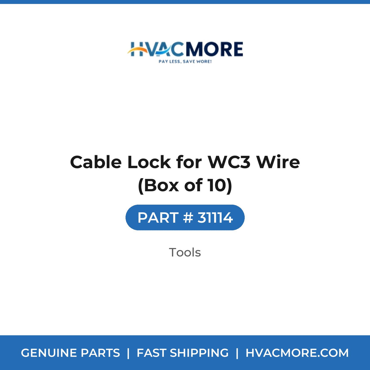Cable Lock for WC3 Wire (Box of 10) - 31114