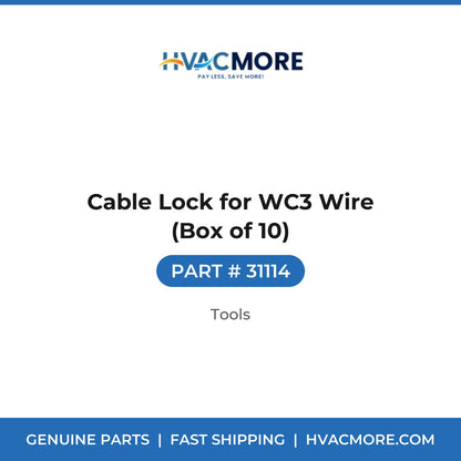 Cable Lock for WC3 Wire (Box of 10) - 31114