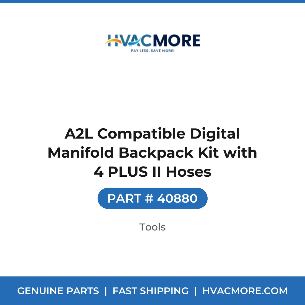 A2L Compatible Digital Manifold Backpack Kit with 4 PLUS II Hoses - 40880