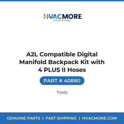 A2L Compatible Digital Manifold Backpack Kit with 4 PLUS II Hoses - 40880