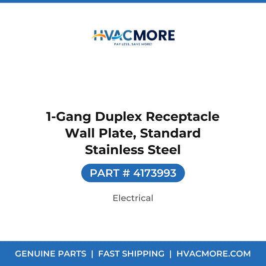 1-Gang Duplex Receptacle Wall Plate, Standard Stainless Steel - 4173993