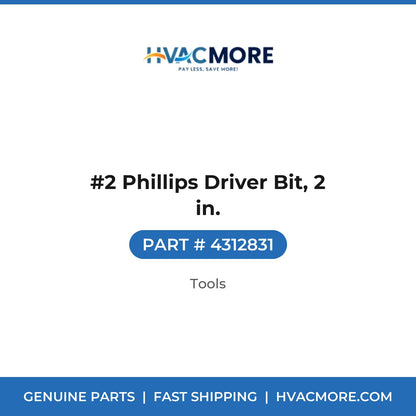 #2 Phillips Driver Bit, 2 in. - 4312831