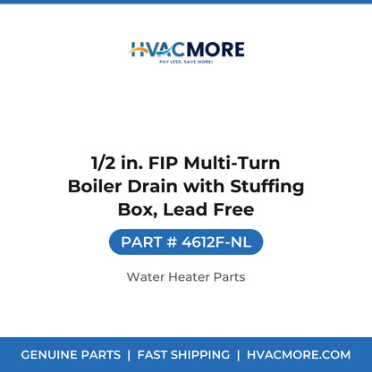 1/2 in. FIP Multi-Turn Boiler Drain with Stuffing Box, Lead Free - 4612F-NL