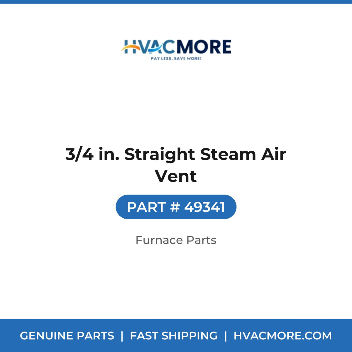 3/4 in. Straight Steam Air Vent - 49341
