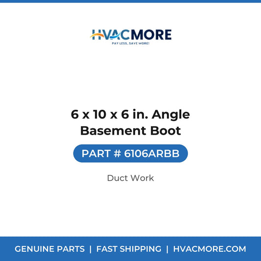 6 x 10 x 6 in. Angle Basement Boot - 6106ARBB