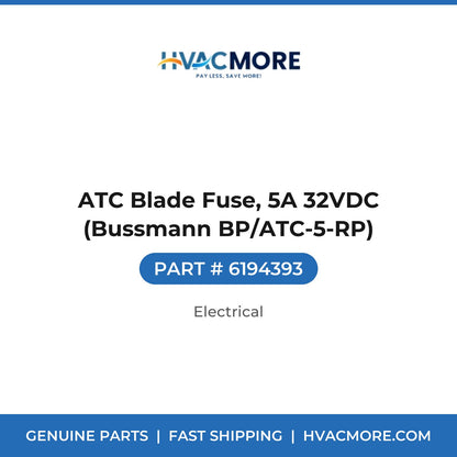 ATC Blade Fuse, 5A 32VDC (Bussmann BP/ATC-5-RP) - 6194393