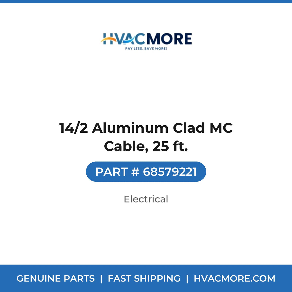 14/2 Aluminum Clad MC Cable, 25 ft. - 68579221
