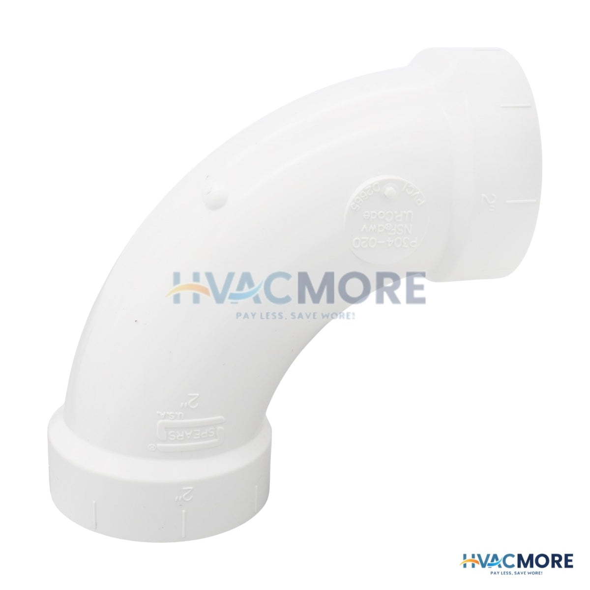 2 in. PVC Long Sweep 90 Degree Elbow, Hub x Hub - 6885123