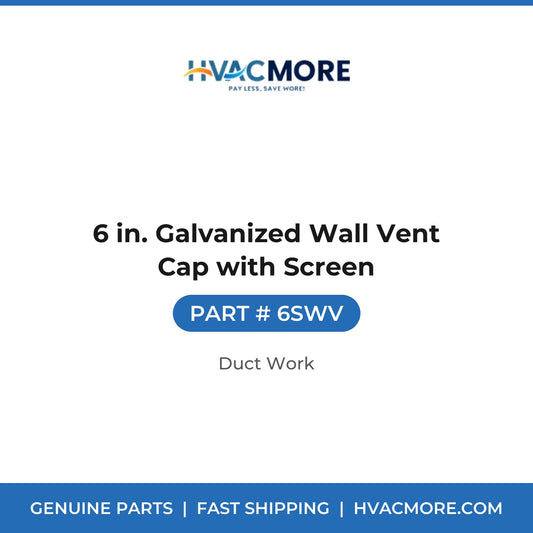 6 in. Galvanized Wall Vent Cap with Screen - 6SWV
