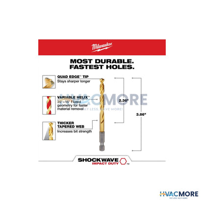 Impact Duty Titanium Drill Bit, 15/64 in. - 7578123