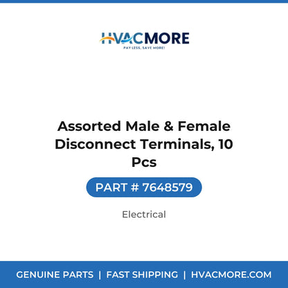 Assorted Male & Female Disconnect Terminals, 10 Pcs - 7648579