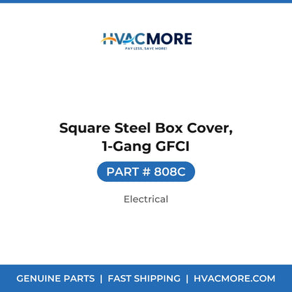 Square Steel Box Cover, 1-Gang GFCI - 808C
