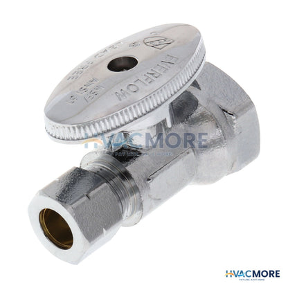 Everflow 1/2 in. FIP x 3/8 in. OD Compression Straight Stop Valve, Lead Free - 82112PR-NL