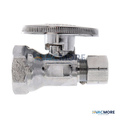 Everflow 1/2 in. FIP x 3/8 in. OD Compression Straight Stop Valve, Lead Free - 82112PR-NL