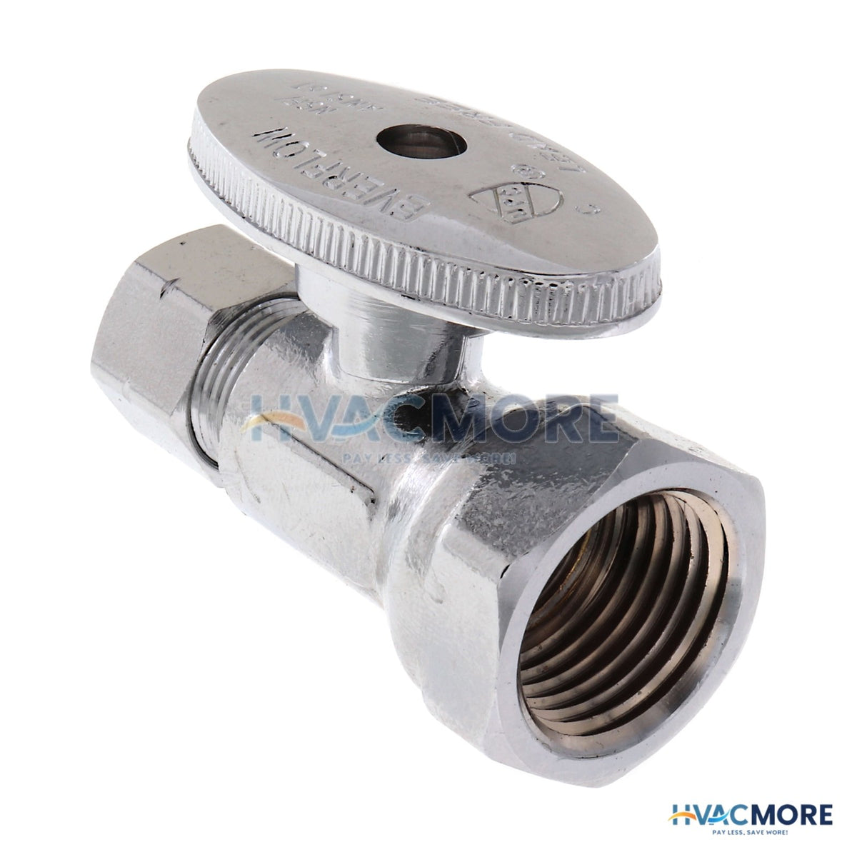 Everflow 1/2 in. FIP x 3/8 in. OD Compression Straight Stop Valve, Lead Free - 82112PR-NL