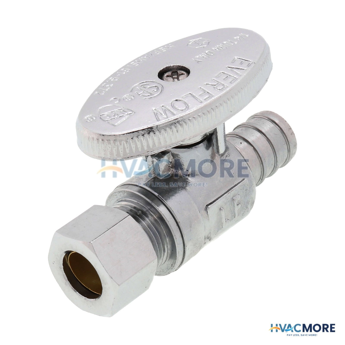 Everflow 1/2 in. PEX x 3/8 in. OD Straight Stop Valve, Lead Free - 82512PR-NL