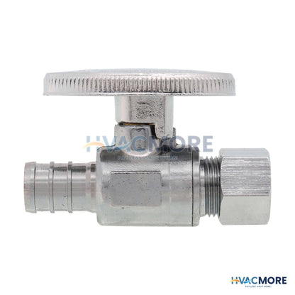 Everflow 1/2 in. PEX x 3/8 in. OD Straight Stop Valve, Lead Free - 82512PR-NL