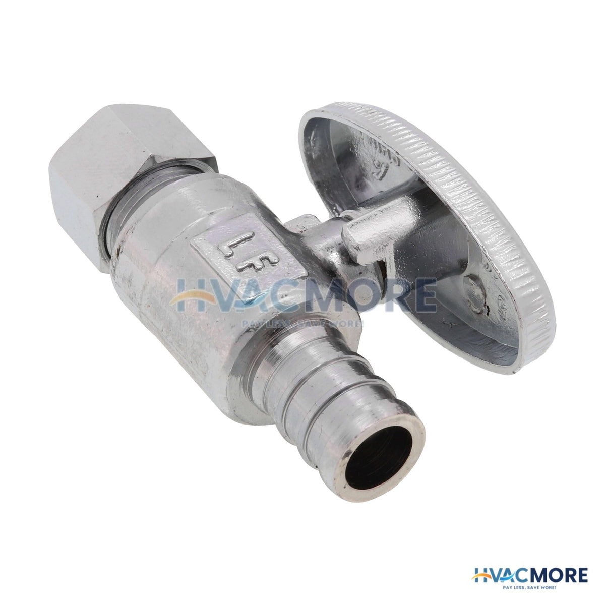 Everflow 1/2 in. PEX x 3/8 in. OD Straight Stop Valve, Lead Free - 82512PR-NL