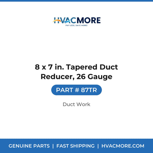 8 x 7 in. Tapered Duct Reducer, 26 Gauge - 87TR