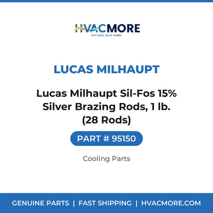 Lucas Milhaupt Sil-Fos 15% Silver Brazing Rods, 1 lb. (28 Rods) - 95150