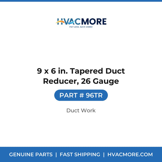 9 x 6 in. Tapered Duct Reducer, 26 Gauge - 96TR