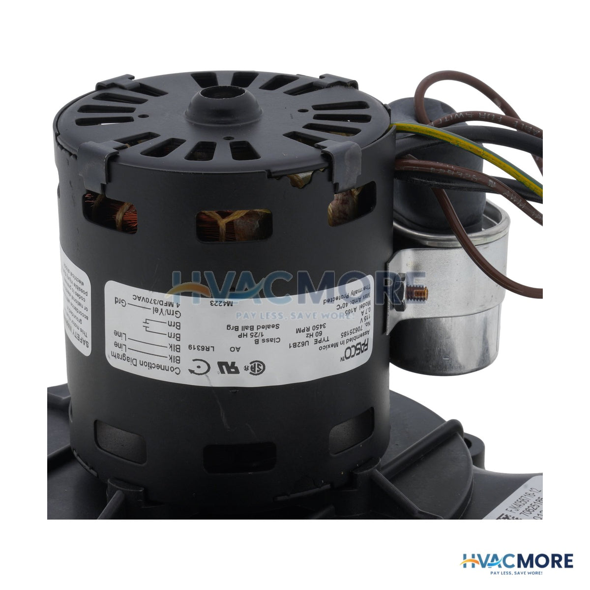 Fasco A165 Draft Inducer Motor, 115V, 1-Speed - A165