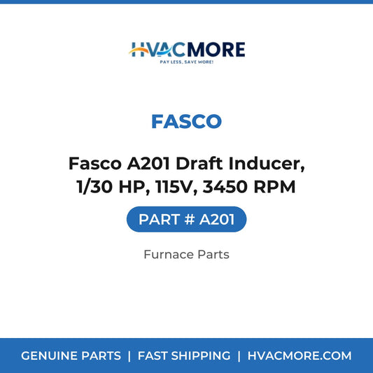 Fasco A201 Draft Inducer, 1/30 HP, 115V, 3450 RPM - A201