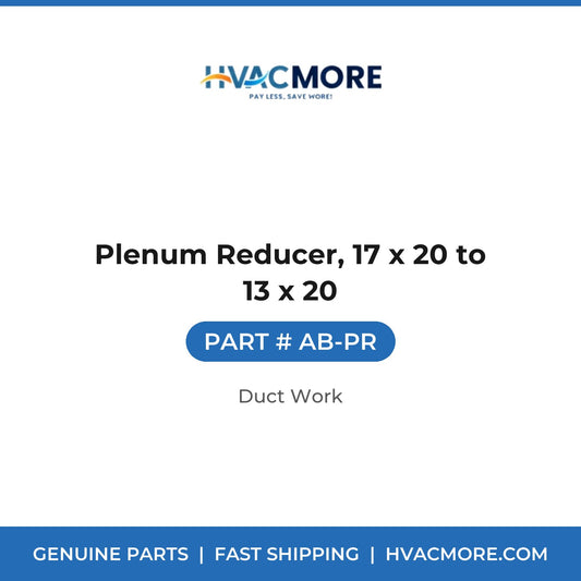 Plenum Reducer, 17 x 20 to 13 x 20 - AB-PR