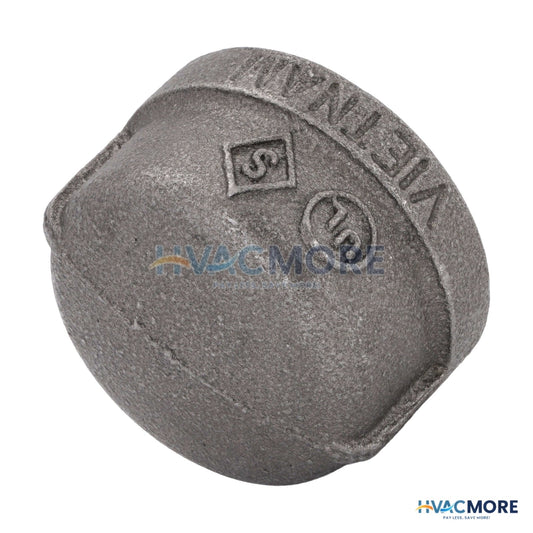 Everflow 1-1/4 in. Black Malleable Iron Cap - BMCP0114