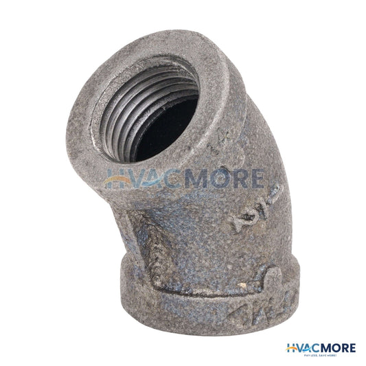 Everflow 1/2 in. Black Malleable Iron 45 Degree Elbow - BMFF0012