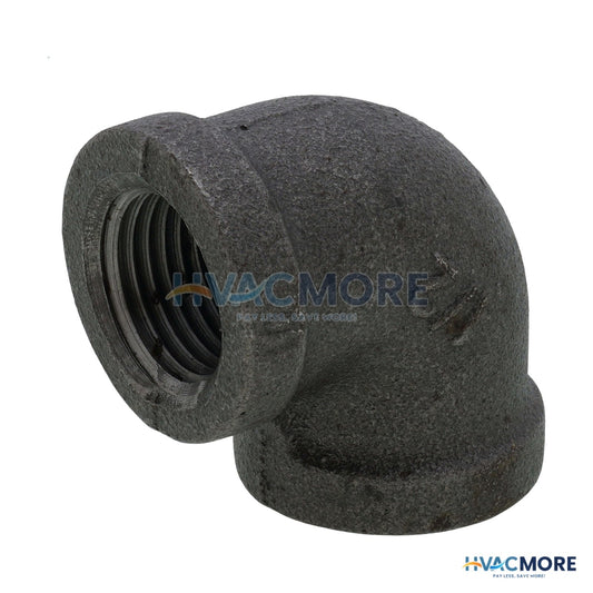 Everflow 1/2 in. Black Malleable Iron 90 Degree Elbow - BMNL0012