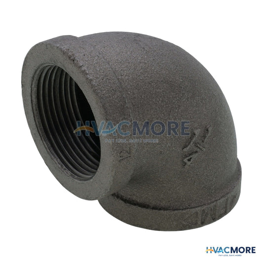 Everflow 1-1/4 in. Black Malleable Iron 90 Degree Elbow - BMNL0114