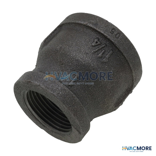 Everflow 1-1/4 in. x 1 in. Black Malleable Iron Reducing Coupling - BMRC1143