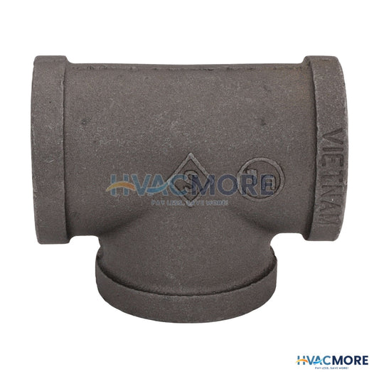 Everflow 1-1/2 in. Black Malleable Iron Tee - BMTE0112